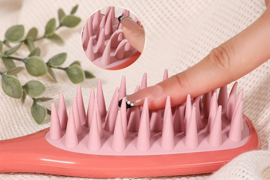 Long Handle Silicone Scalp Massager & Hair Washing Brush